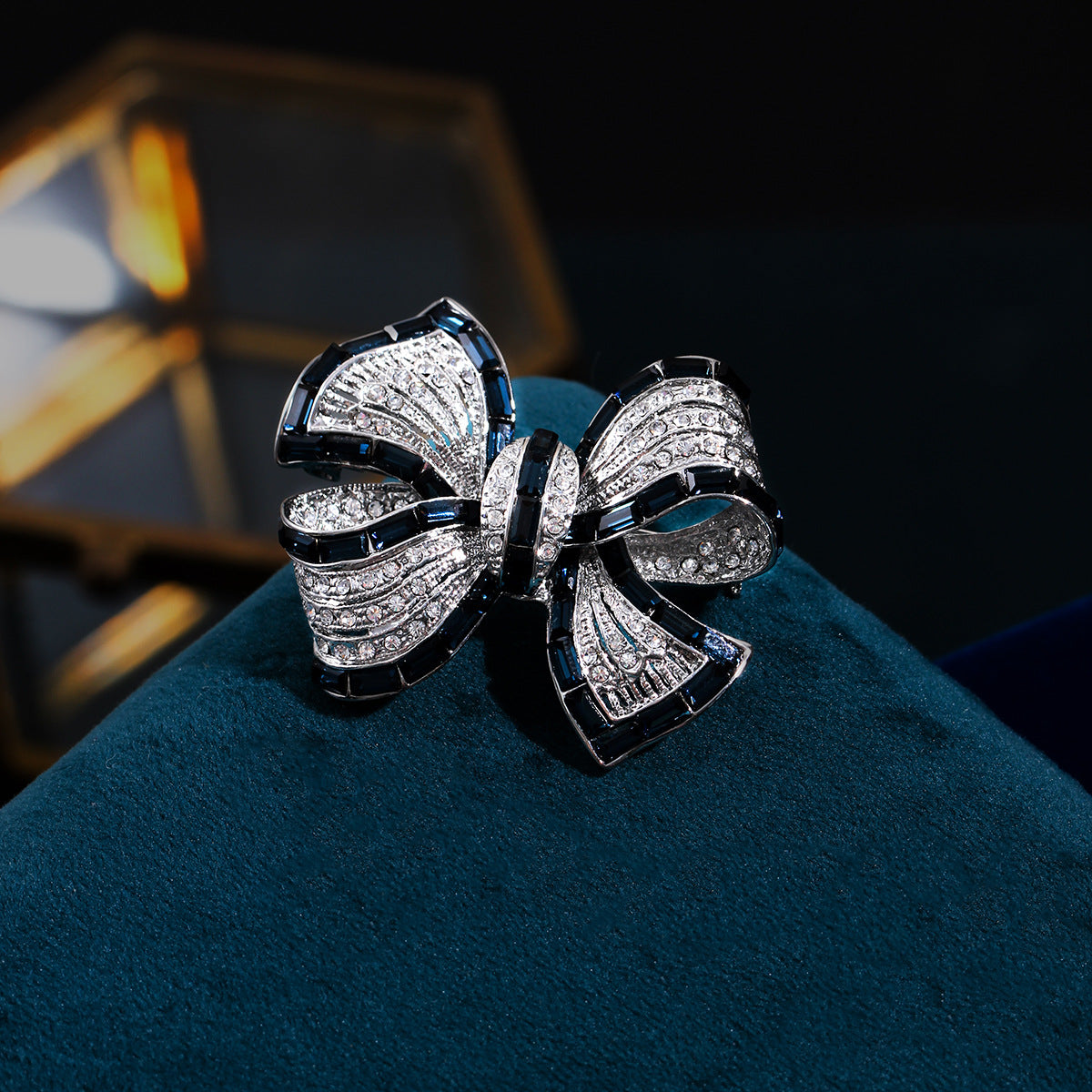Crystal Bow Brooch