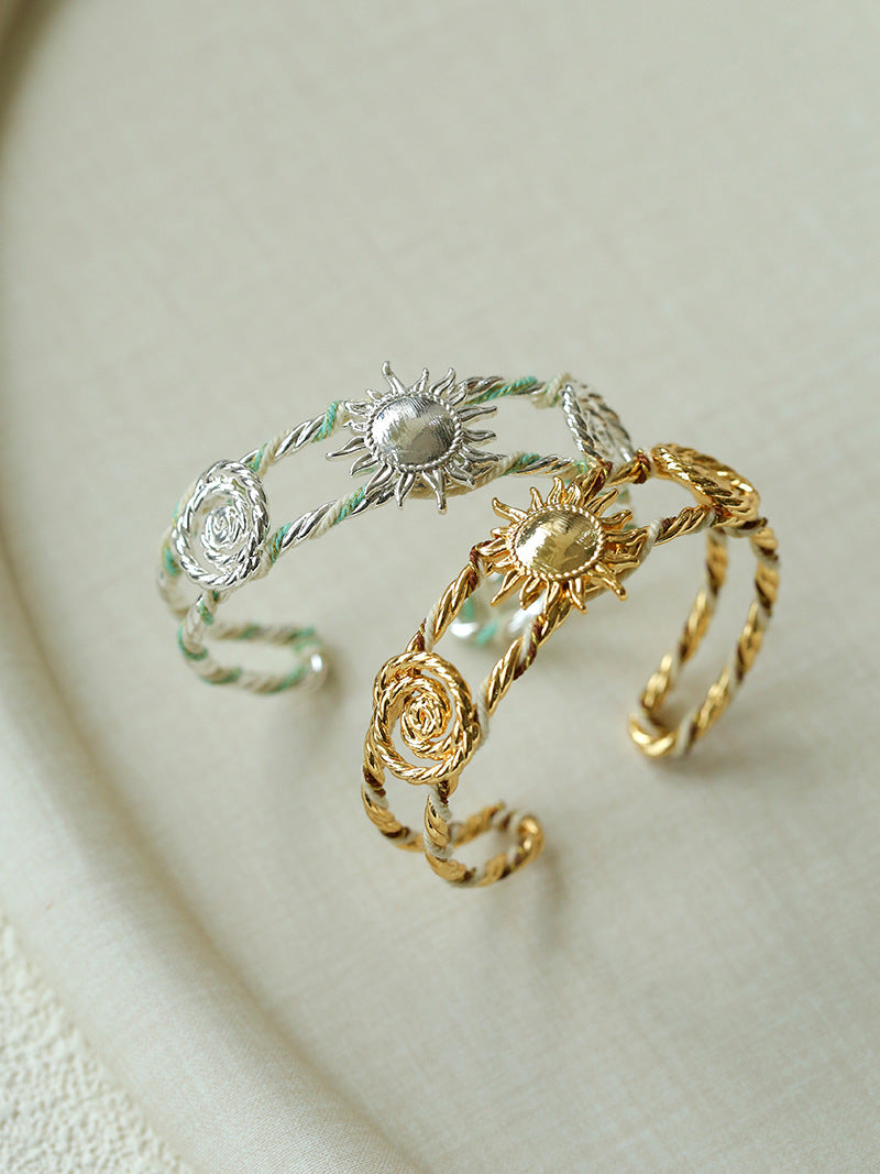Filigree Sun Knot Open Cuff Bracelet
