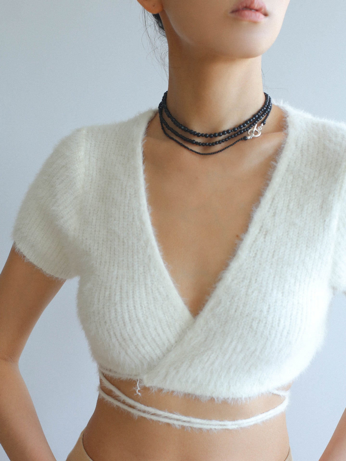 Midnight Shell Bead Long Necklace