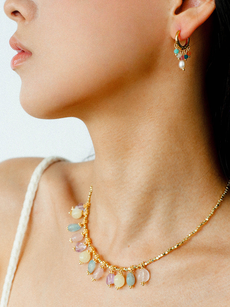 Aurora Bloom Crystal Pendant Necklace