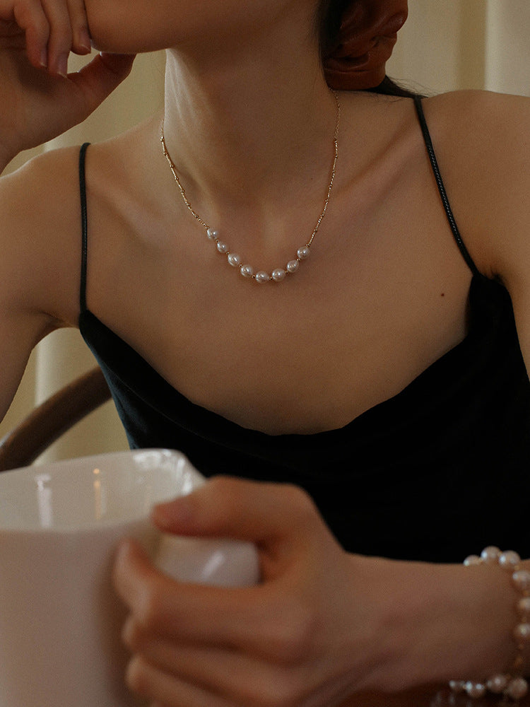 Baroque Pearl Twisted Chain Necklace