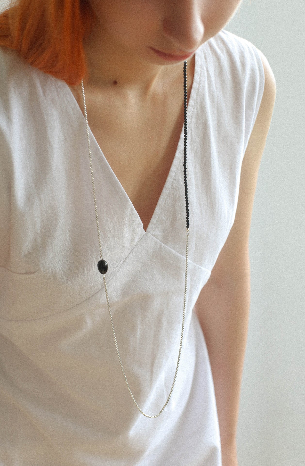 Eclipse Drop Long Necklace