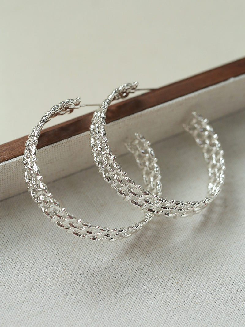 Lattice Gleam Hoop Earrings