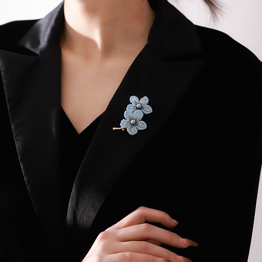 Blue Orchid Brooch