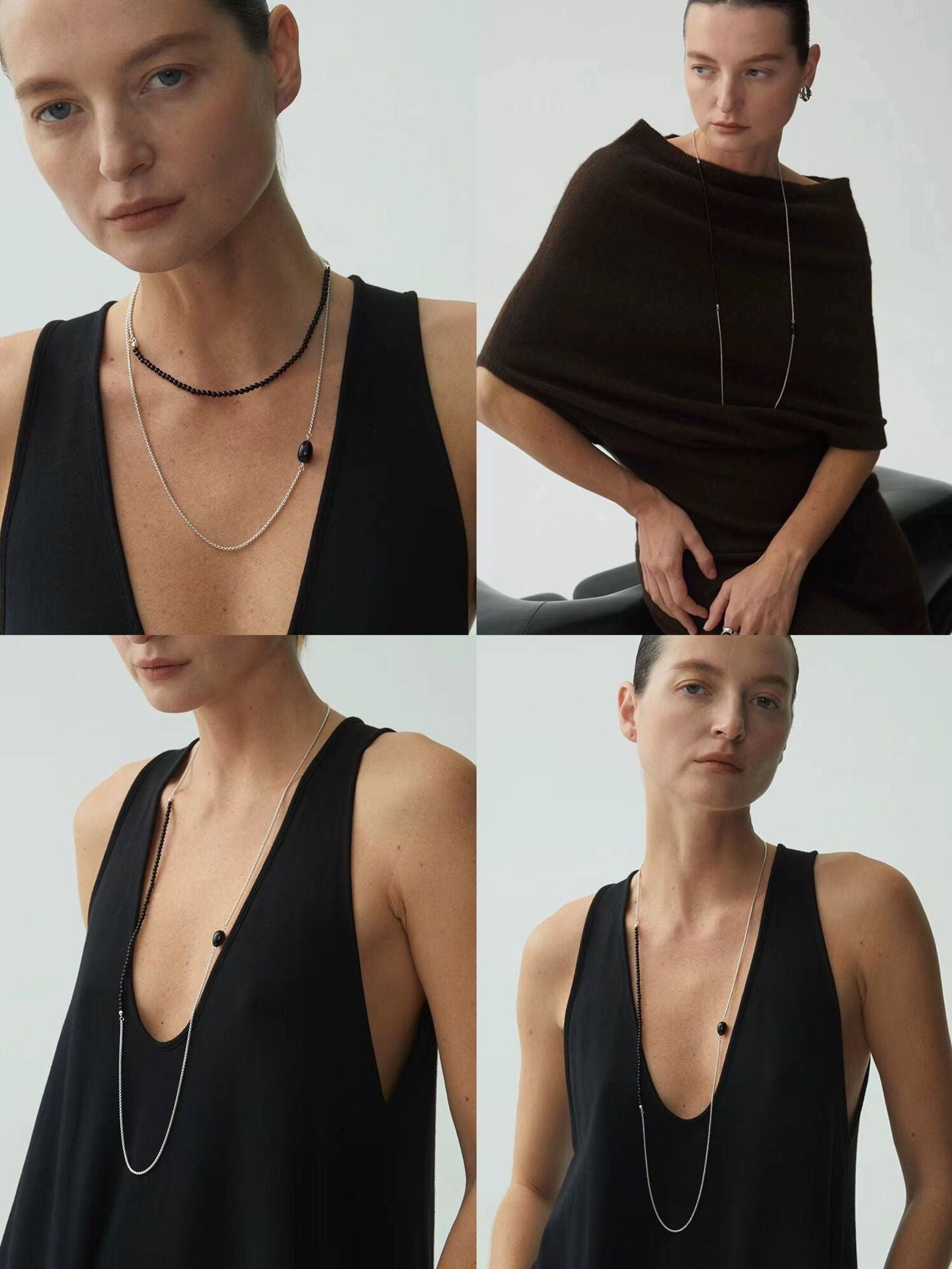 Eclipse Drop Long Necklace