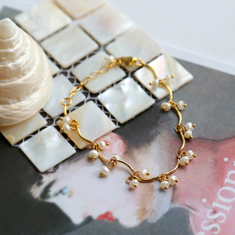 Multiple Cherry Pearl Charm Bracelet