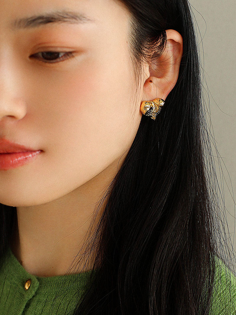 Molten Heart Studs Earrings