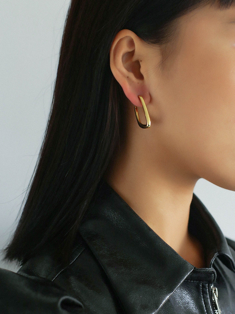 Sculpted Curve Hoop Earrings