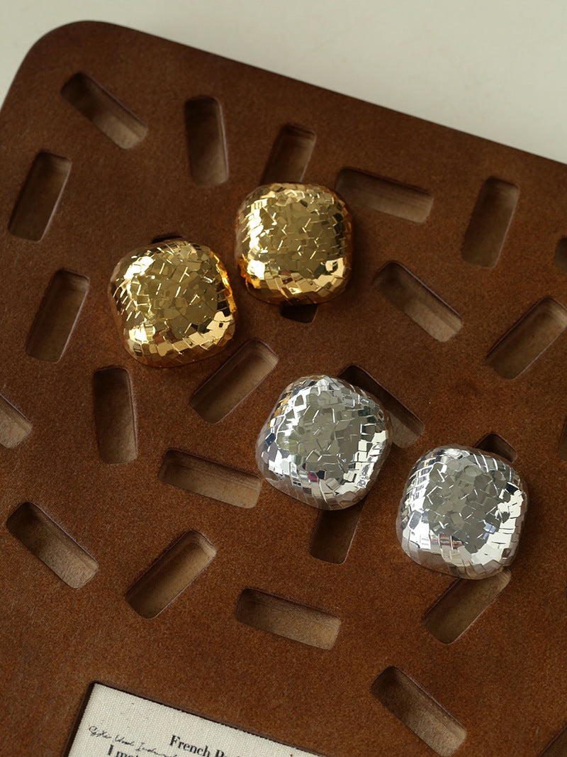 Sculpted Gold Chunk Earrings