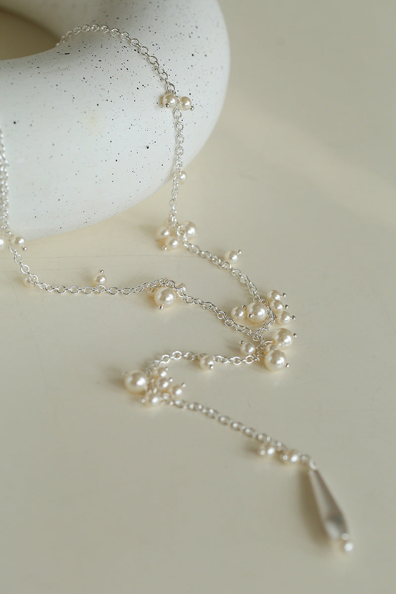 Dewdrop Elegance Y-Pearl Necklace