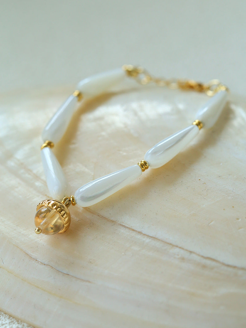 Summer Shell Acorn Charm Bracelet