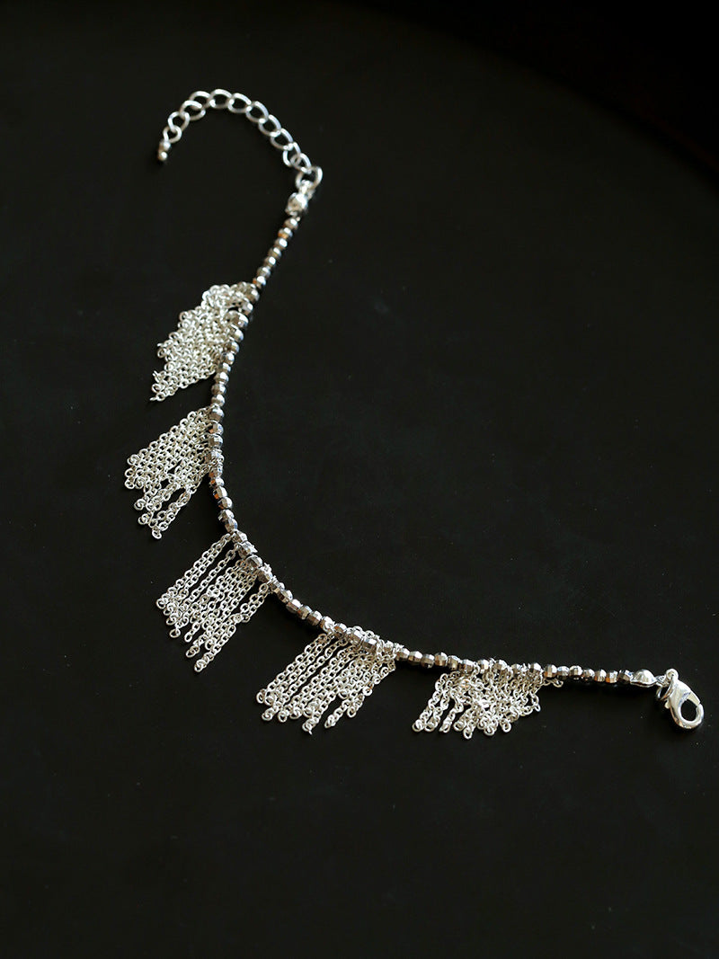 Silver Tassel Chain Bracelet