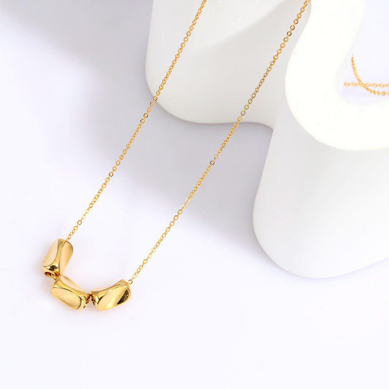 Golden Pebble Accent Necklace