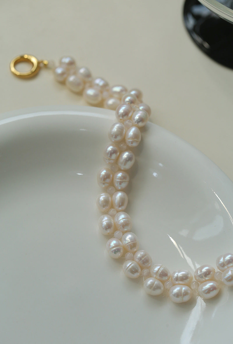 Woven Double-Layer Pearl Necklace