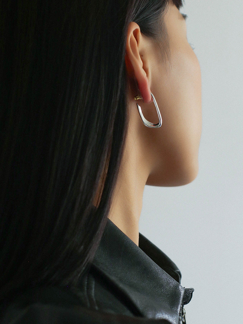 Sculpted Curve Hoop Earrings