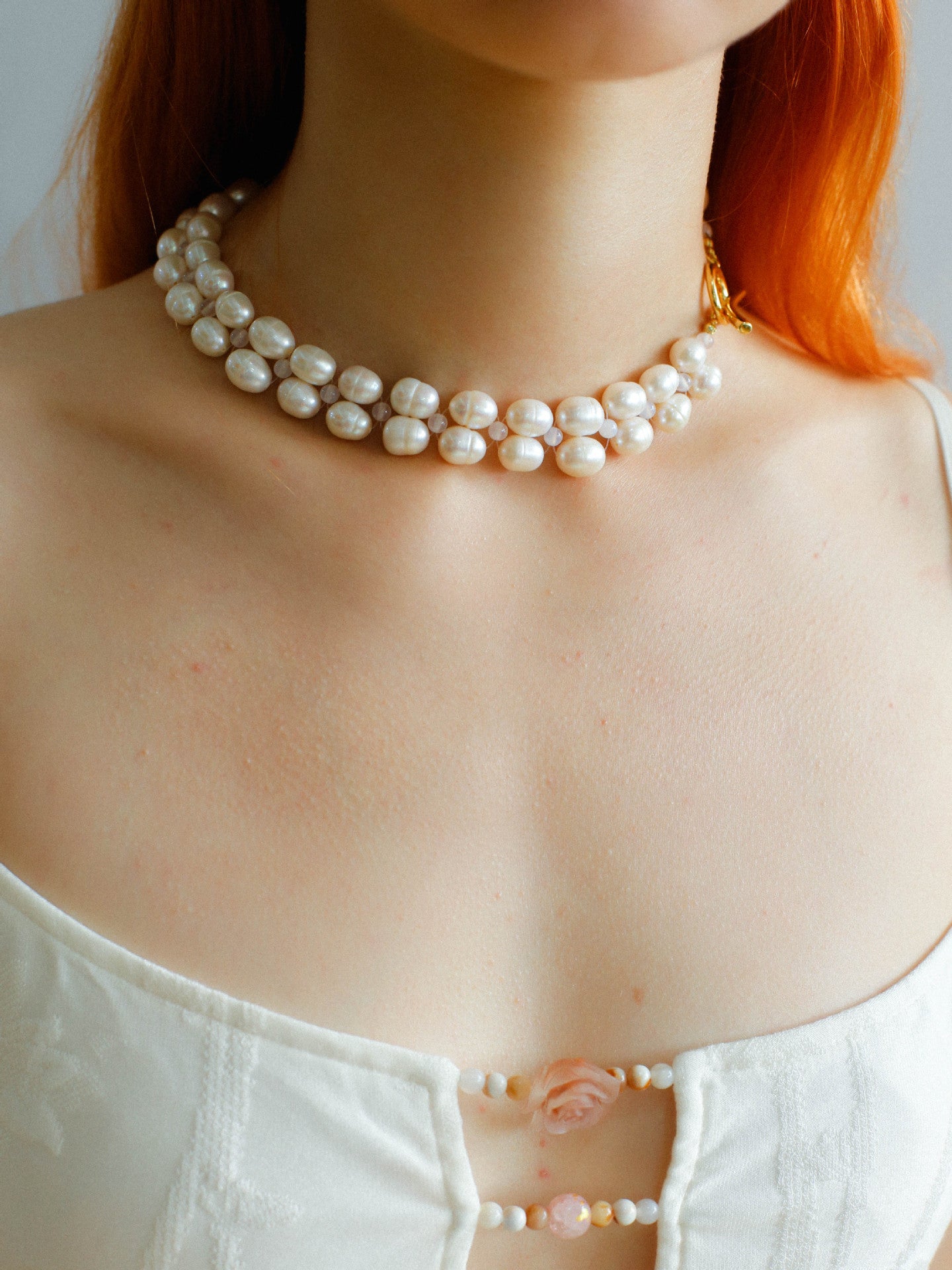 Woven Double-Layer Pearl Necklace