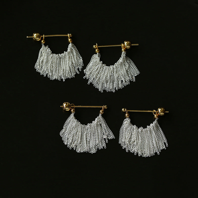 Milky Way 925 Silver Tassel Drop Earrings