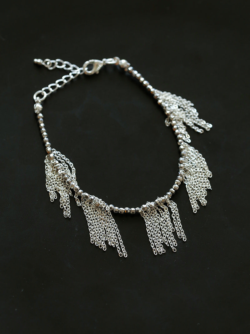Silver Tassel Chain Bracelet