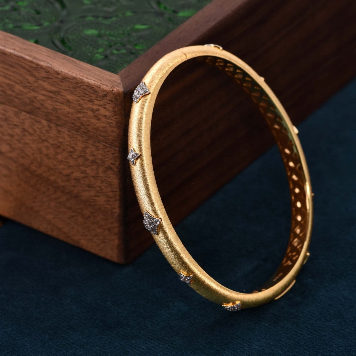 Celestial Grace Matte Gold Bangle