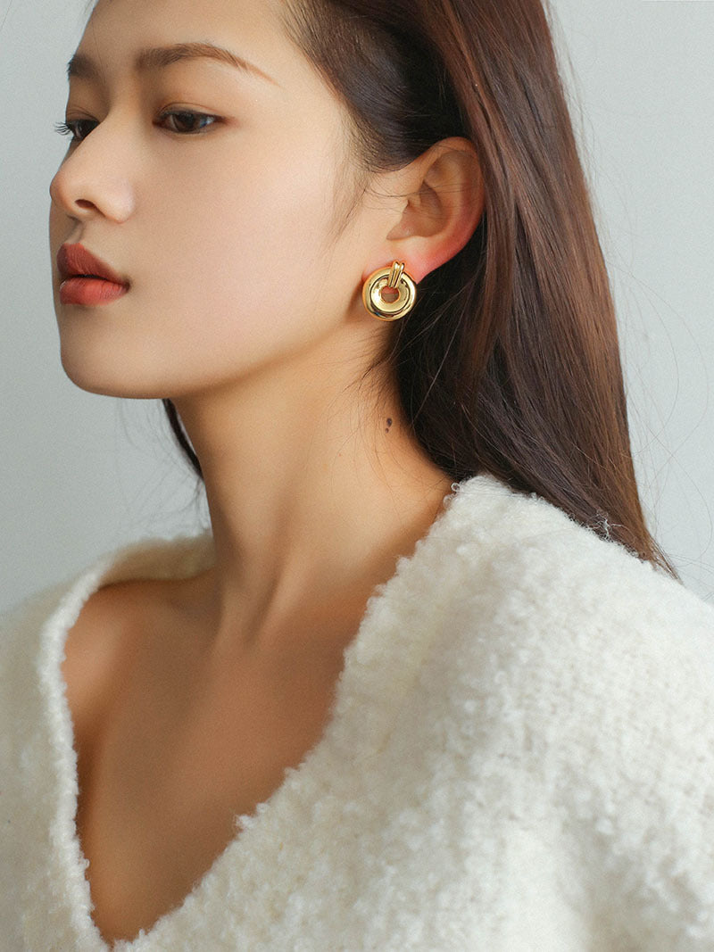 Classic Metal Donut Earrings