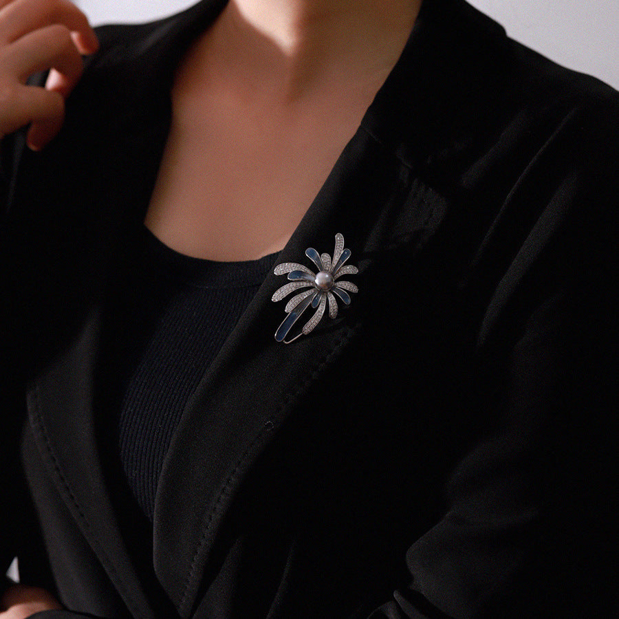 Gradient Firework Pearl Brooch