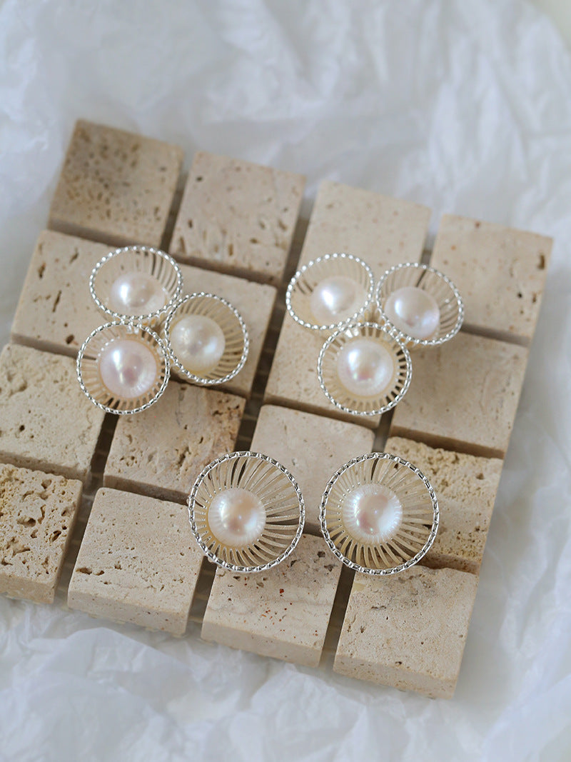 Radiant Bloom Pearl Studs