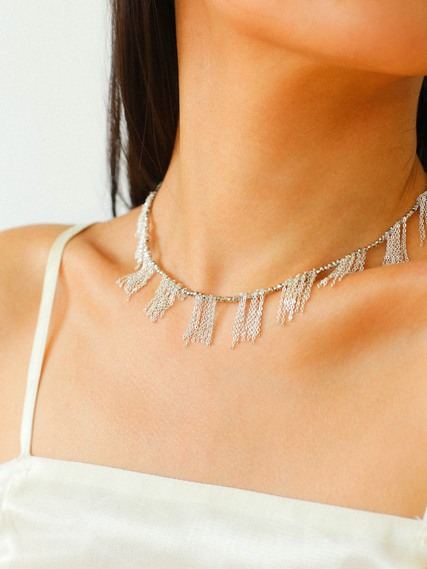 Silver Tassel Chain Necklace