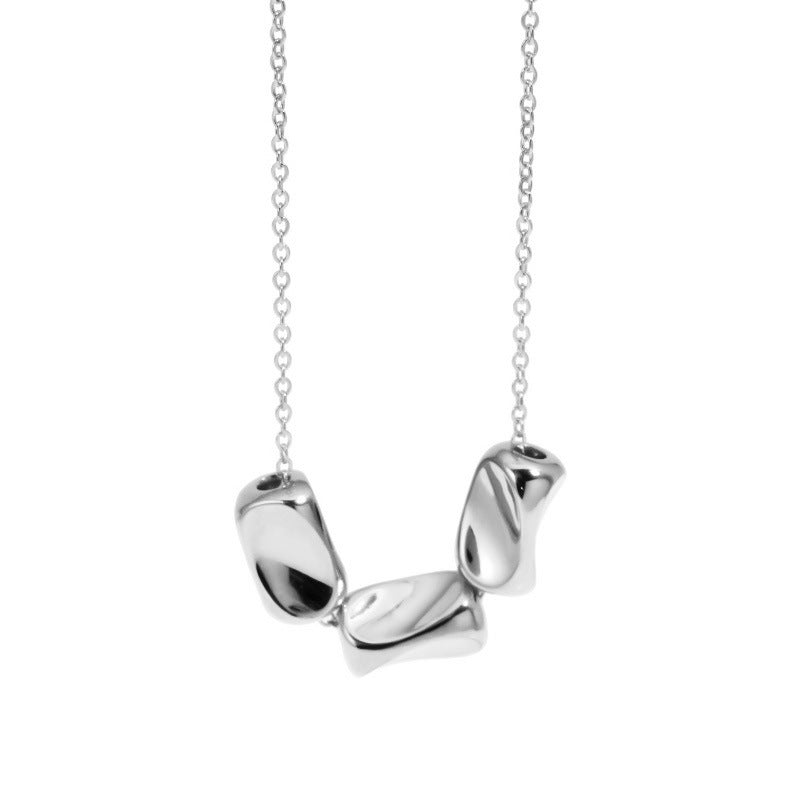 Golden Pebble Accent Necklace