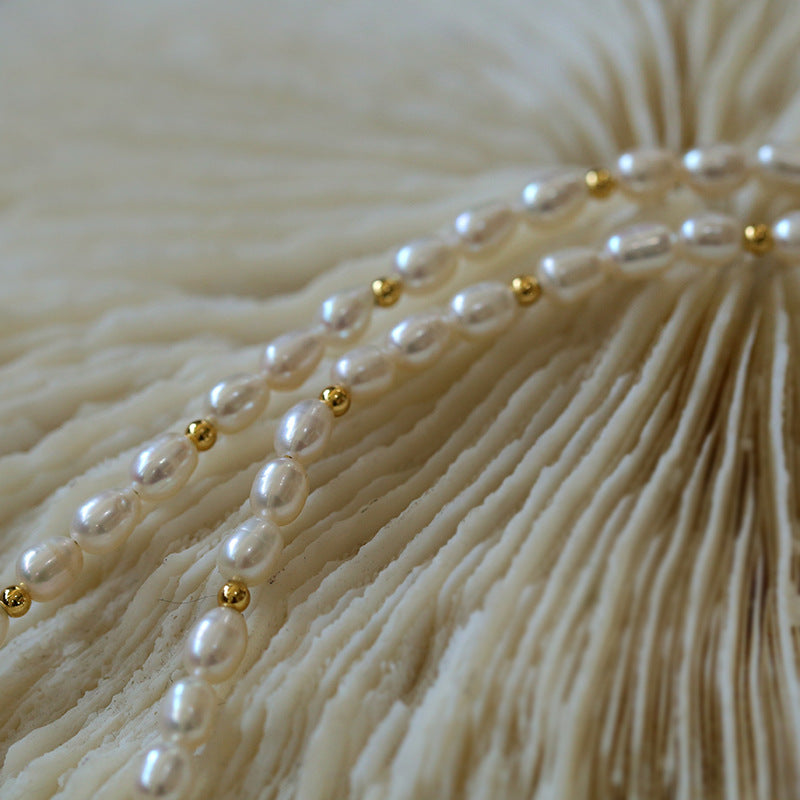 Custom Pearl Bead Letter Charm Necklace