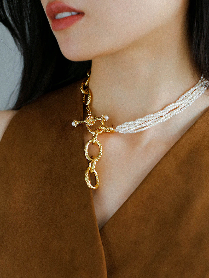 Gilded Grace Pearl Choker