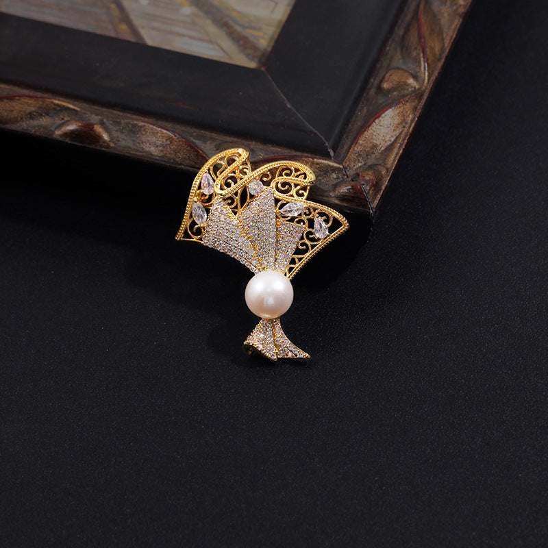 Golden Lace Bloom Brooch