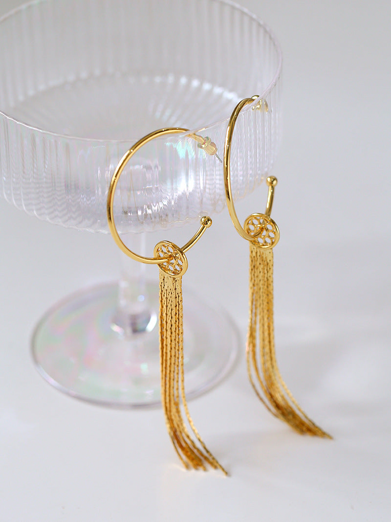Orbit Tassel Detachable Hoop Earrings