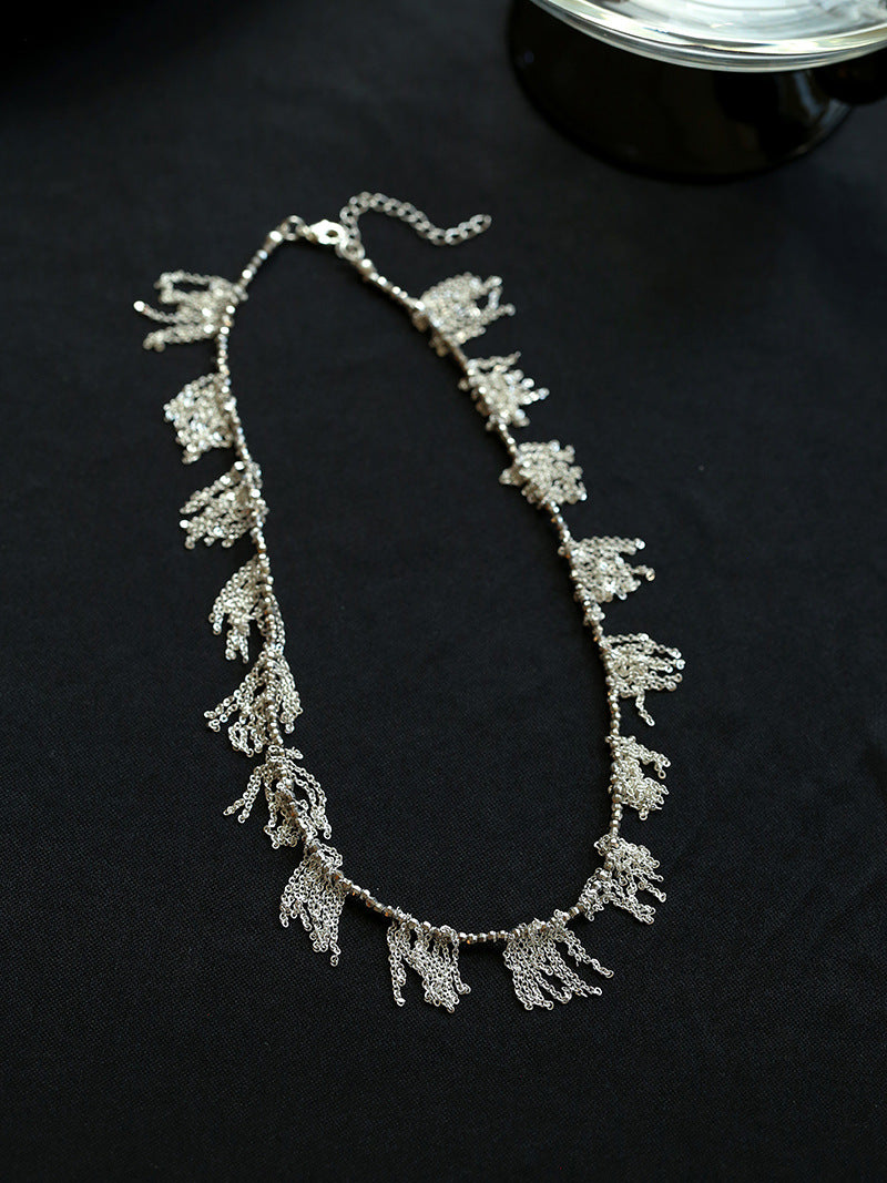 Silver Tassel Chain Necklace