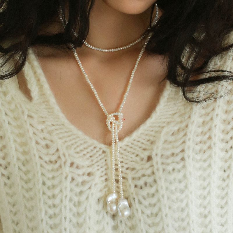 Baroque Pearl Strand Long Necklace