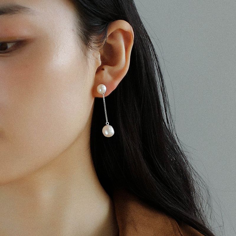 Baroque Wrinkled Freshwater Pearl Drop Earrings