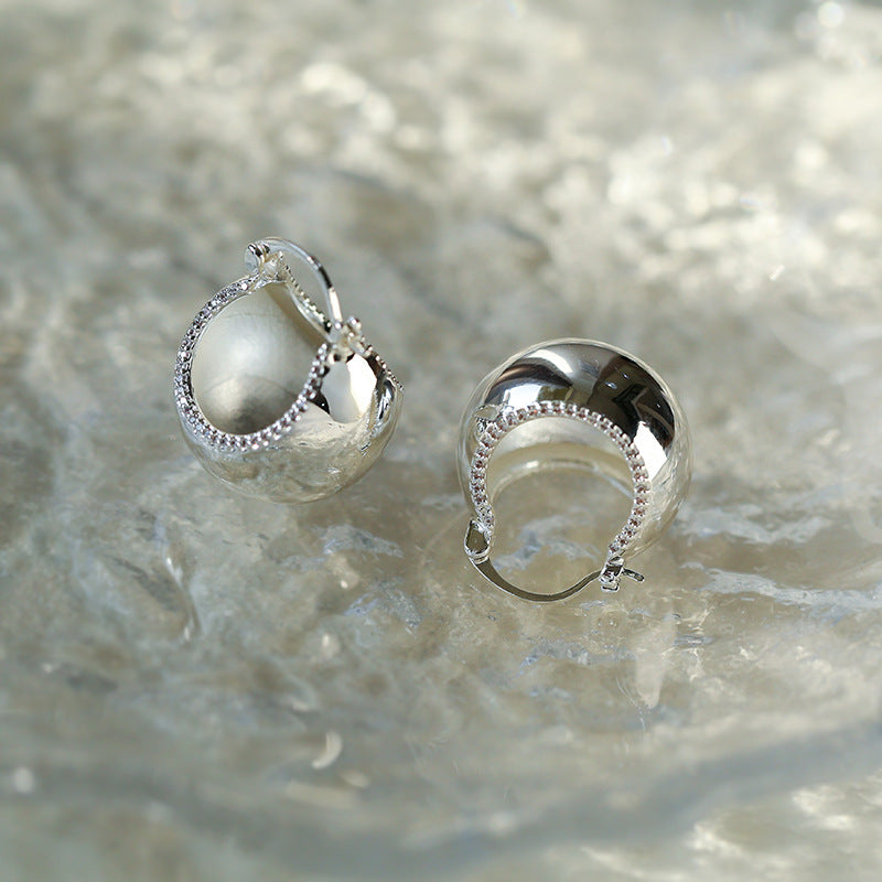 Halo Bell Dome Hoop Earrings