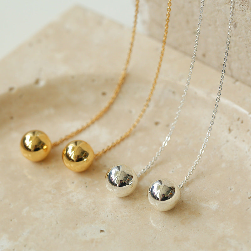 Sphere Drop Long Chain Necklace