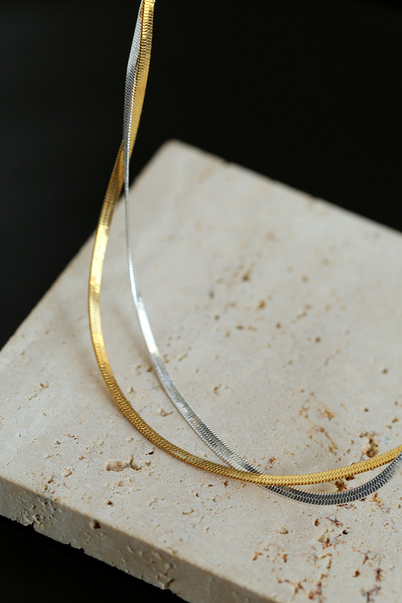 Gold & Silver Double Snake Chain Necklace