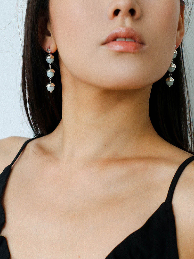 Acorn Drop Gemstone Earrings