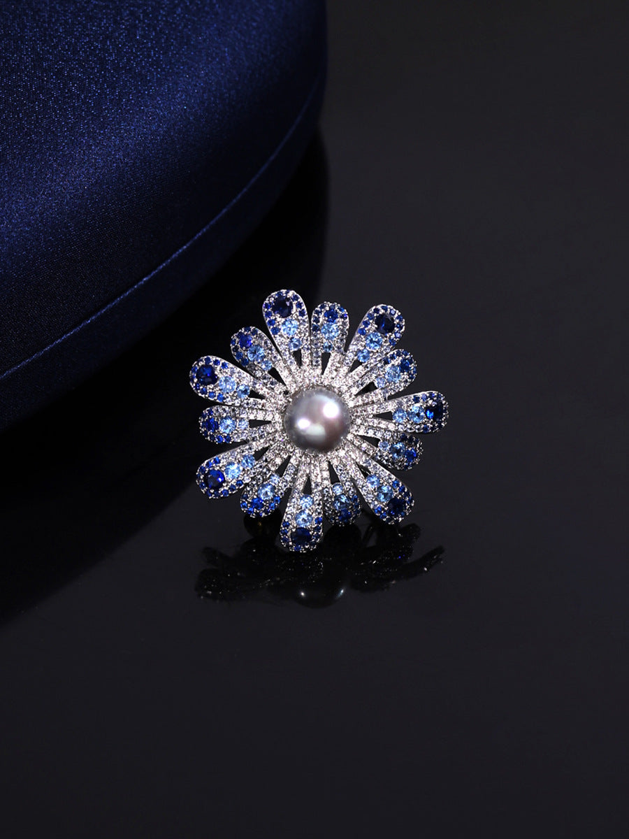 Blue Spark Radiance Brooch