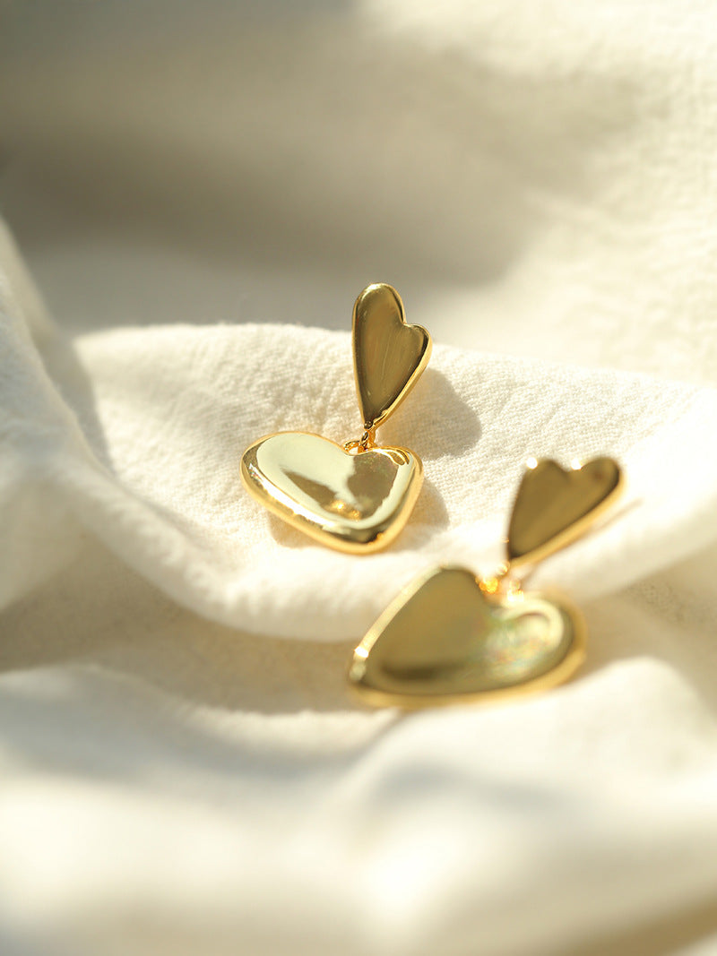 Melted Heart Drop Earrings