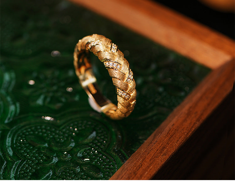 Golden Braided Band Ring