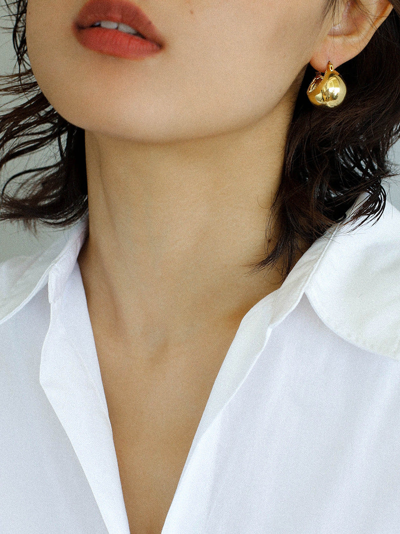 Halo Bell Dome Hoop Earrings