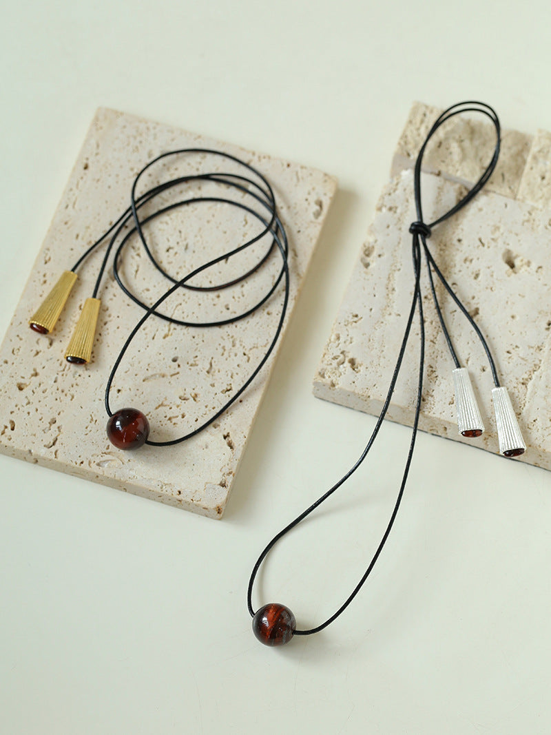 Ember Orbit Red Tiger Eye Necklace