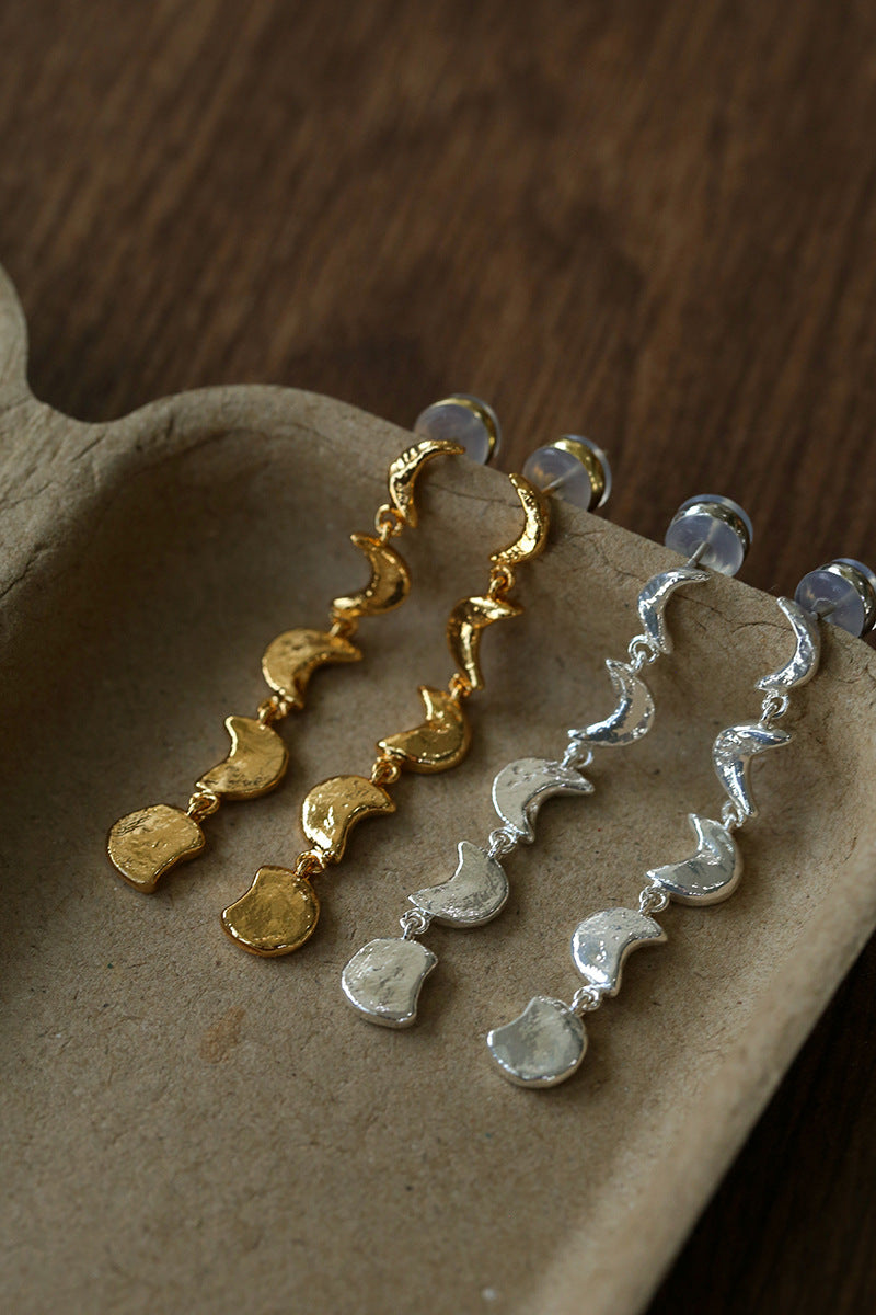 Moon Phase Drop Earrings