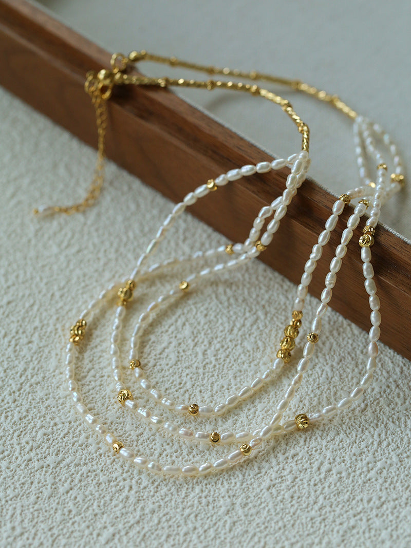 Layered Seeds Baroque Pearl Choker Necklace