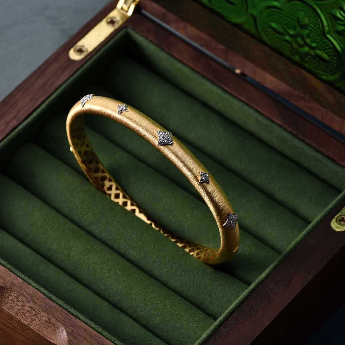Celestial Grace Matte Gold Bangle