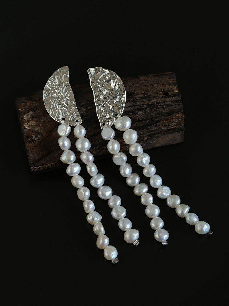 Molten Pearl Cascade Earrings