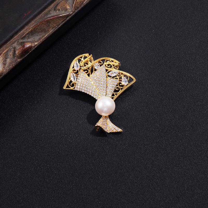 Golden Lace Bloom Brooch
