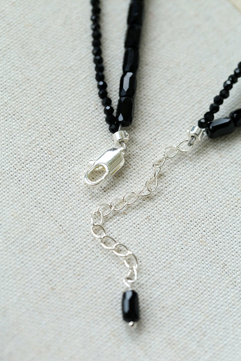 Noir Bloom Double-Layer Choker Necklace